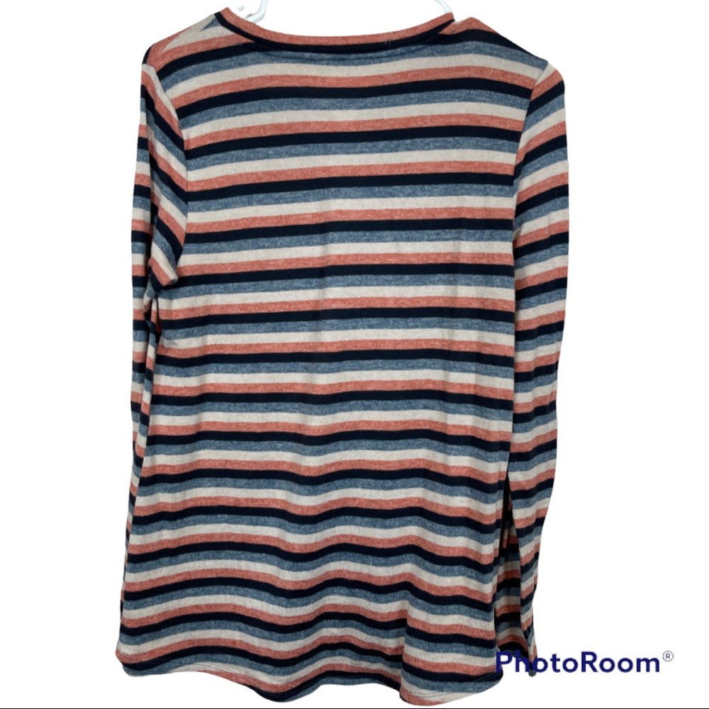 🥑5/$25 American Eagle Soft & Sexy Plush Striped Long Sleeve Top M - Picture 2 of 5